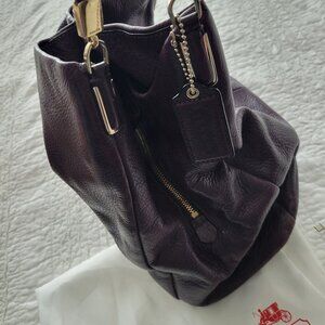 Coach leather eggplant colored bag